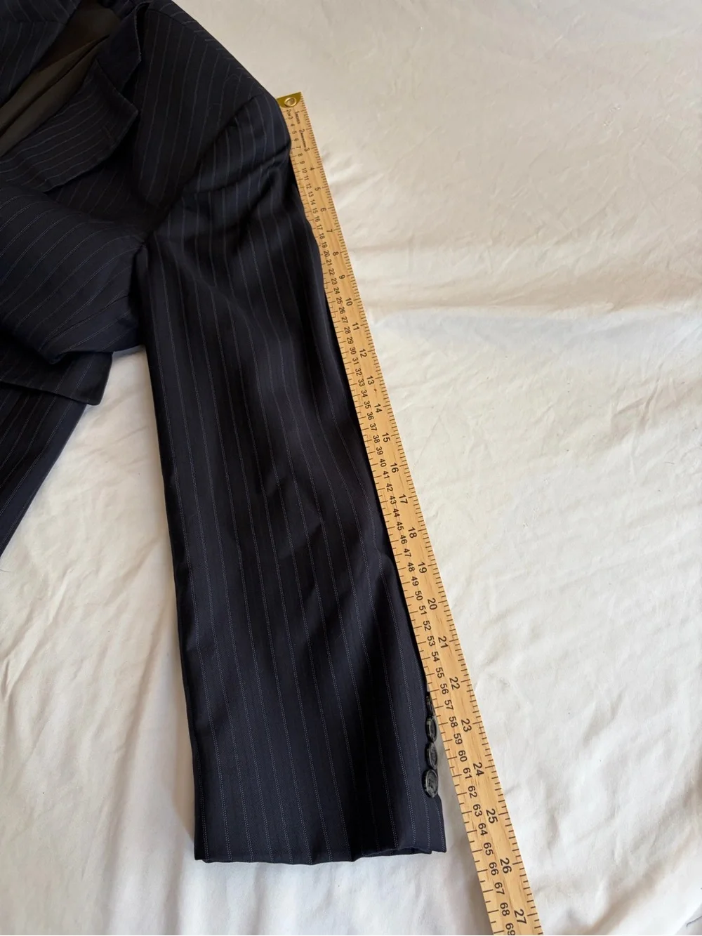 Harold Powell Men's Navy Pinstripe Sport Coat Blazer 100% Wool Size 42R
